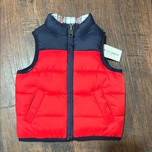 Janie and Jack Red and Navy Puffer Vest